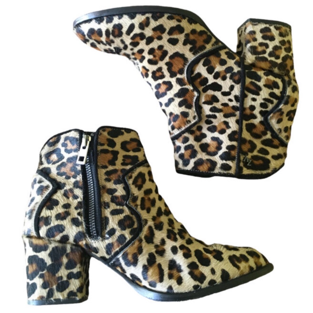 Animal print booties